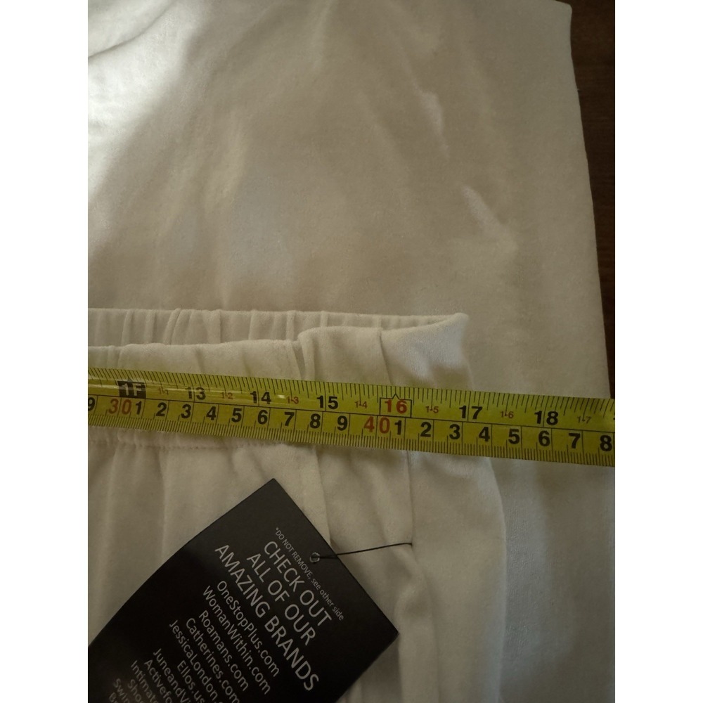 Roamans Woman White Stretch Pants Size 1Xp (22/24) Comfy Casual wear Lounge NWT - Picture 8 of 12